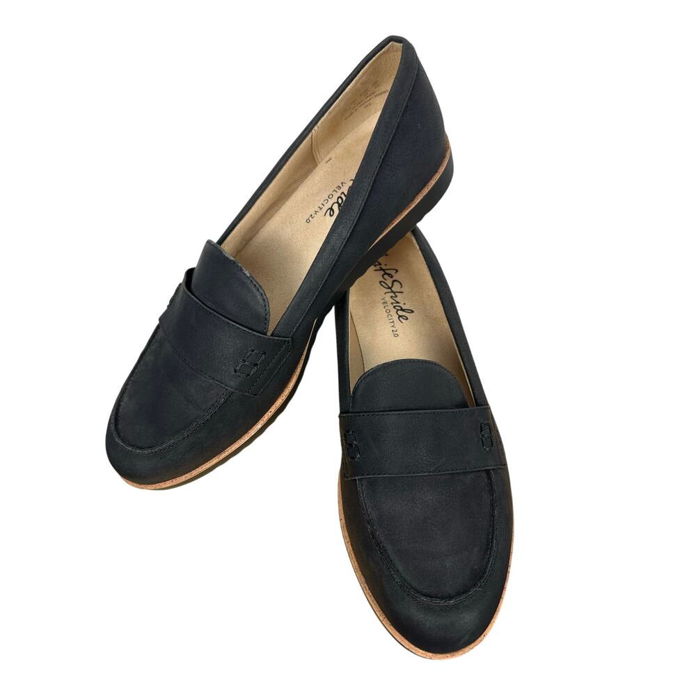 LifeStride Zee Black Penny Loafers Velocity 2.0 Women's Comfort Shoes 8.5W